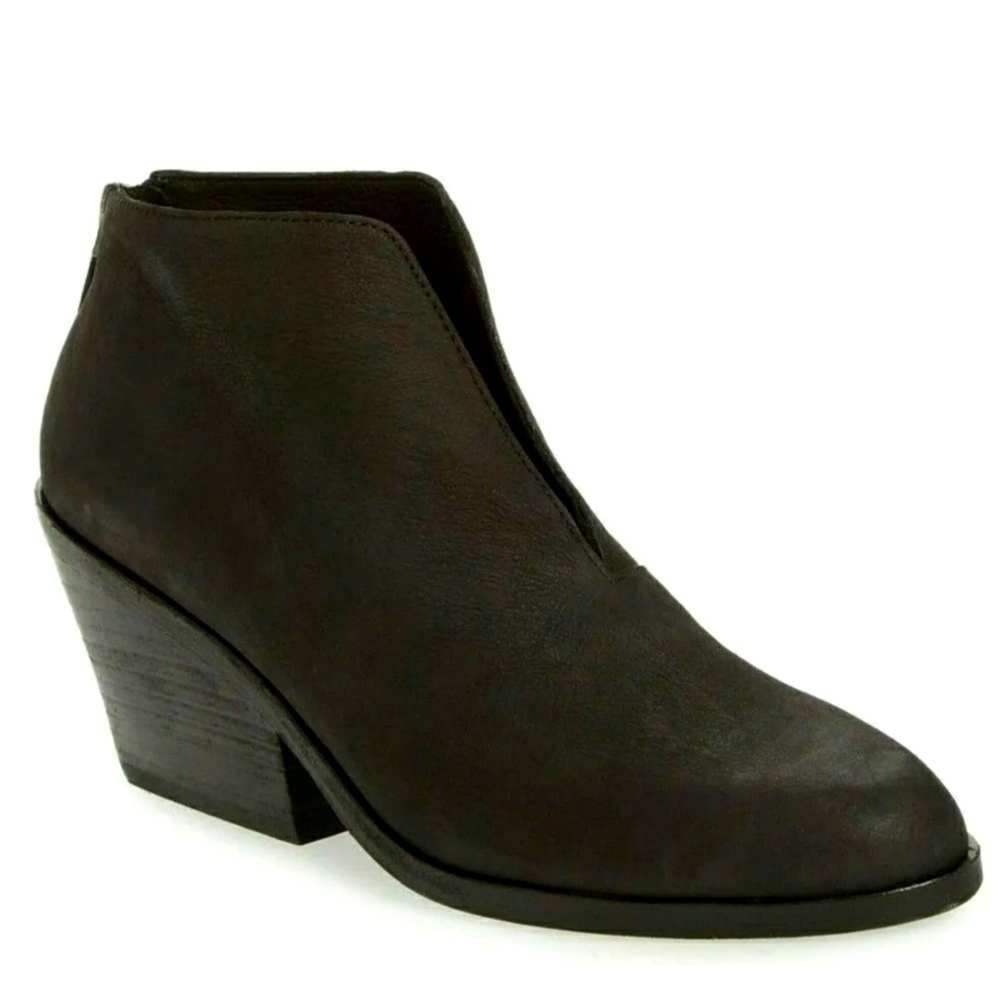 EILEEN Fisher Nelson Bootie Women's Leather Heel Ankle Boots Black Size 6